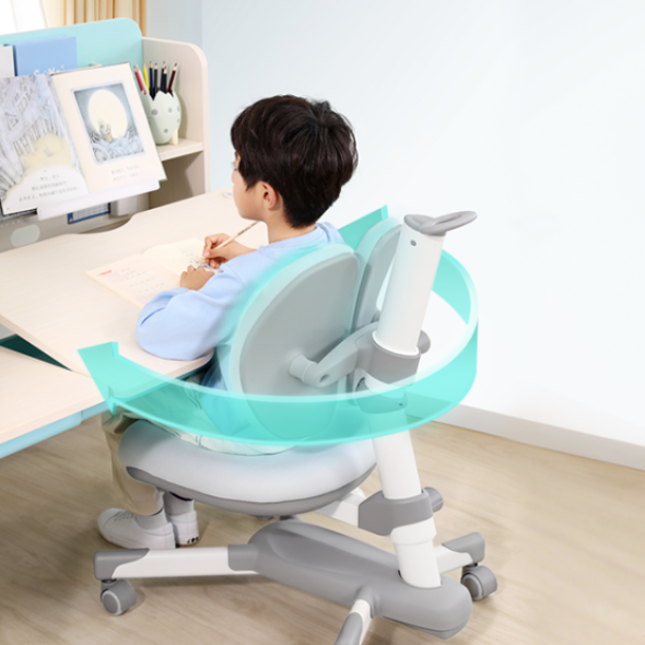 A1-2 Kids Desk Chair with Auto Brake Casters,Adjustable Height and Seat Depth, study Chair withLumbar support